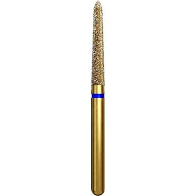 Coltene Alpen Multi-Use Multilayer Diamond Bur, FG, Medium Grit, Tapered Torpedo/Curettage, #879K-018, 1.8 mm Head Diameter, 10 mm Head Length, 5/Pkg thumbnail 6