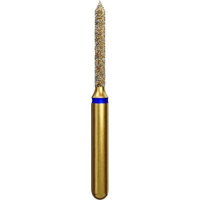 Coltene Alpen Multi-Use Multilayer Diamond Bur, Beveled Cylinder, Medium Grit, Friction Grip Short Shank, #885-012, 1.2 mm Head Diameter, 8 mm Head Length, 5/Pkg thumbnail 7