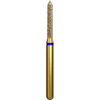 Coltene Alpen Multi-Use Multilayer Diamond Bur, FG, Medium Grit, Beveled Cylinder, #885-014, 1.4 mm Head Diameter, 8 mm Head Length, 5/Pack thumbnail 7