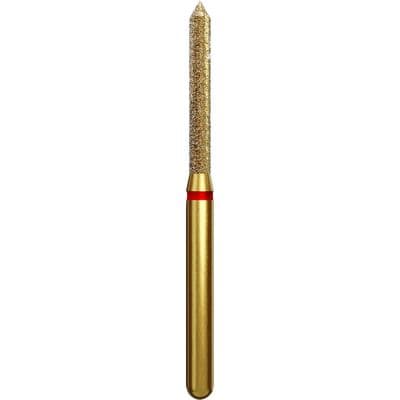 Coltene Alpen Multi-Use Multilayer Diamond Bur, FG, Fine Grit, Red Ring, Beveled Cylinder, 1.4 mm Head Diameter, 10 mm Head Length, 5/Pkg, #886 (G886-314-014-10.0) thumbnail 3