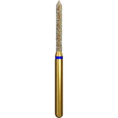 Coltene Alpen Multi-Use Multilayer Diamond Instrument, FG, Medium Grit, Blue Ring, Beveled Cylinder, 1.4 mm Head Diameter, 10 mm Head Length, 5/Pkg, #886 thumbnail 3