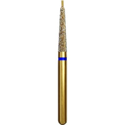 Alpen Multi-Use Multilayer Diamond Instrument, FG, Medium Grit, Blue Ring, Round End Taper with Pin, #856P, 1.8 mm Head Diameter, 8 mm Head Length, 5/Pkg thumbnail 3