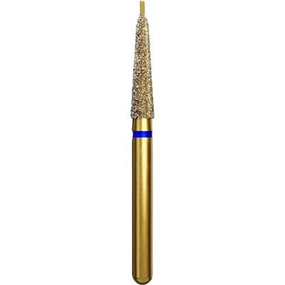 Alpen Multi-Use Multilayer Diamond Instrument, FG, Medium Grit, Blue Ring, Round End Taper with Pin, #856P, 2.1 mm Head Diameter, 8 mm Head Length, 5/Pkg thumbnail 3
