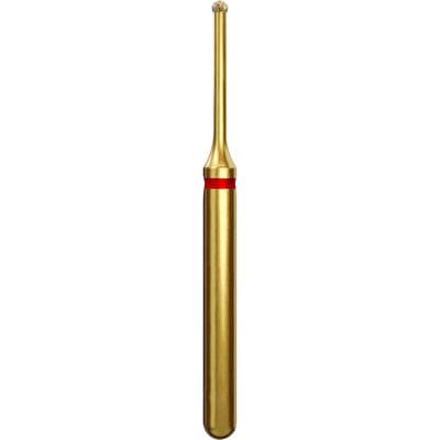 Coltene Alpen Multi-Use Multilayer Diamond Instrument, FG, Fine Grit, Round, Red Ring, 0.9 mm Head Diameter, 5/Pkg, #801M (G801M-314-009-00.9) thumbnail 2
