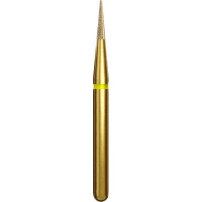Coltene Alpen Multi-Use Multilayer Diamond Bur, FG, Extra Fine, Esthetic Finishing, ET4, 1 mm Head Diameter, 4.2 mm Head Length, Yellow Ring, 5/Pkg thumbnail 4