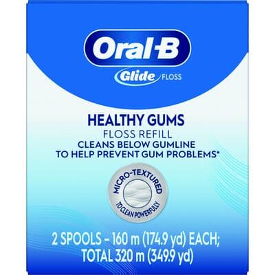 Oral-B Glide Healthy Gums Floss Refill, Unflavored, 160m per Spool, 2 Spools/Box, 80779742 thumbnail 13