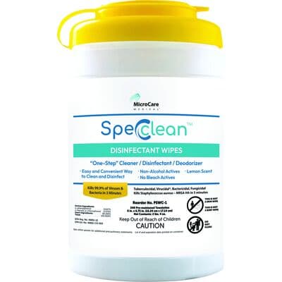 Spec Clean Disinfectant Wipes, Canister, 6" x 6.75", 240 Wipes, Lemon Scented, PSWC-1 thumbnail 6