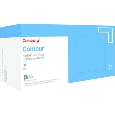 Cranberry Contour Powder-Free Nitrile Examination Gloves, Large, Blue, 100/Box, CR3118 thumbnail 15