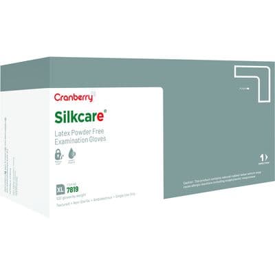 Cranberry Silkcare Powder Free Latex Exam Gloves with Lanolin and Vitamin E, Extra Large, 100/Box, CR7819 thumbnail 12