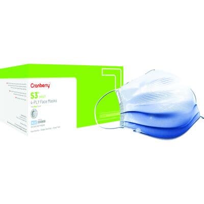 Cranberry S3 Mint Earloop Face Mask, ASTM Level 3, Blue, 50/Box, S3090B thumbnail 13