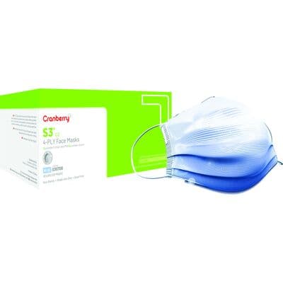 Cranberry S3 C2 Earloop Face Masks, ASTM Level 3, Blue, Cucumber Extract, 50/Box, S3070B thumbnail 20
