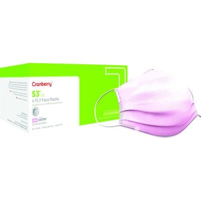 Cranberry S3 C2 Earloop Face Mask, ASTM Level 3, Pink, Cucumber Extract, 50/Box, S3070P thumbnail 14