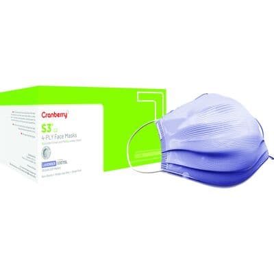Cranberry S3 C2 Earloop Face Masks, ASTM Level 3, Lavender, Cucumber Extract, 50/Box, S3070L thumbnail 14