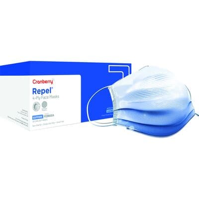 Cranberry Repel 4-Ply Procedure Face Mask, ASTM Level 3, Sapphire, Ear Loop, 50/Box, R2960SA thumbnail 25