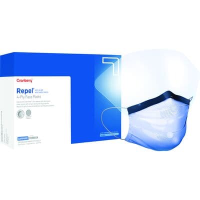 Cranberry Repel 4-Ply Anti-Glare Wide-Angle Shield Earloop Face Mask, ASTM Level 3, Sapphire, 25/Box, R2980SA thumbnail 16