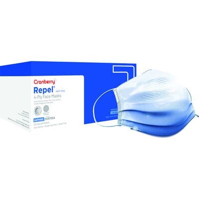 Cranberry Repel 4-Ply Anti-Fog Earloop Face Mask, ASTM Level 3, Sapphire, 50/Box, R2970SA thumbnail 22