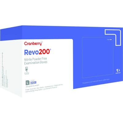 Cranberry Revo200 Nitrile Examination Gloves, Powder-Free, Latex-Free, Large, Dark Blue, 200/Box, CR3208 thumbnail 18