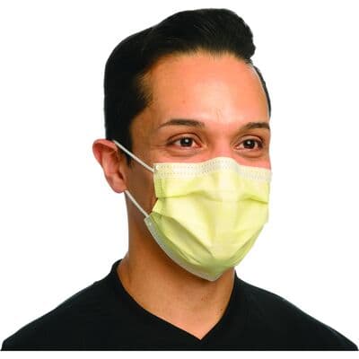 Crosstex Procedural Earloop Face Mask, ASTM Level 2, Fluid Resistant, Yellow, 50/Box, GCPYE thumbnail 25