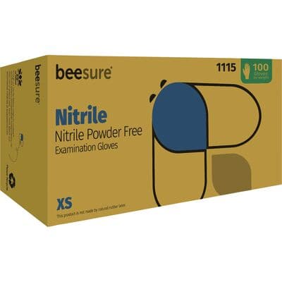 BeeSure Nitrile Exam Gloves, Powder-Free, Non-Sterile, Extra Small, Blue, 100/Box, BE1115 thumbnail 15