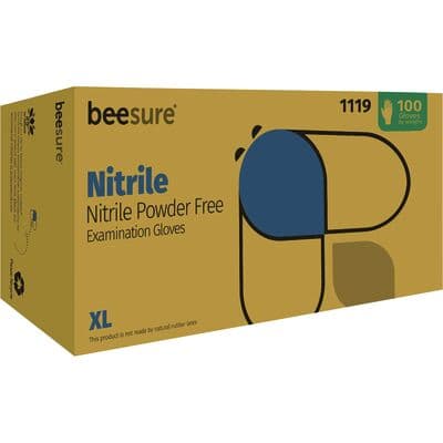 BeeSure Nitrile Exam Gloves, Powder Free, Non-Sterile, Extra Large, Light Blue, 100/Box, BE1119 thumbnail 13