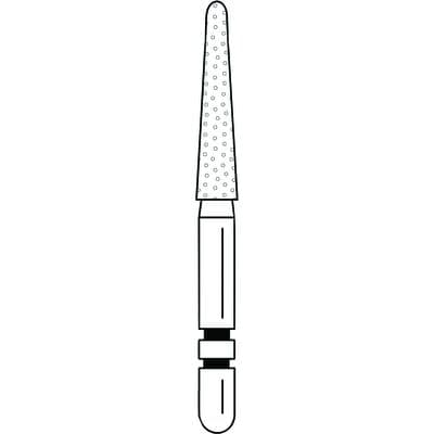 Premier Two Striper Diamond Bur, FG, Round-End Taper, #767.9, Coarse, Green Ring, 5/Pk, 2015455 thumbnail 16