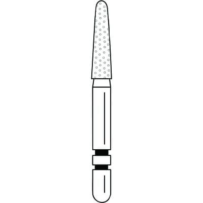 Two Striper Diamond Bur, FG, Round-End Taper, 767.7, Fine, Red, 1.8 mm Major/1.1 mm Minor, 7.0 mm Length, 5/Pk, 2015483 thumbnail 10