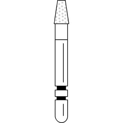 Two Striper® Diamond Bur FG 708.3C, Coarse, Flat-End Taper, 2.1 mm Major/1.3 mm Minor Diameter, 3.0 mm Length, Green Ring, 5/Pkg thumbnail 8