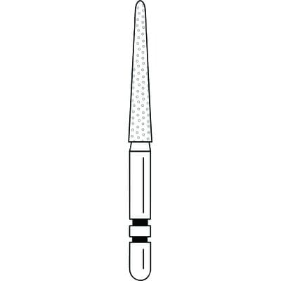 Two Striper Diamond Bur, FG, Round-End Taper, 799.11, Fine, Red, 1.8 mm Major/0.8 mm Minor Diameter, 11 mm Length, 5/Pk, 2015505 thumbnail 10