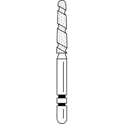 Two Striper TS2000 Diamond Bur, FG, Round-End Taper, #2005.9, Coarse, Green, 1.8 mm Major/1.3 mm Minor Diameter, 9 mm Length, 5/Pkg, 2000059 thumbnail 10