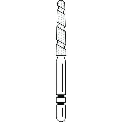 Two Striper TS2000 Diamond Bur, FG, Round End Taper, #2005.10, Coarse, Green, 1.8 mm Major/1.3 mm Minor Diameter, 10 mm Length, 5/Pk, 2000060 thumbnail 14