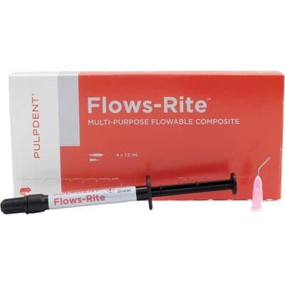 Pulpdent Flows-Rite Flowable Composite Syringe Refill, Shade A3.5, 4 x 1.5g Syringes with 20 Applicator Tips, FKA35 thumbnail 5