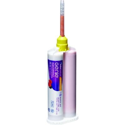Genie VPS Impression Material, Extra Light Body, Rapid Set, Berry Flavor, 2 x 50 mL Cartridges with Mixing Tips thumbnail 5