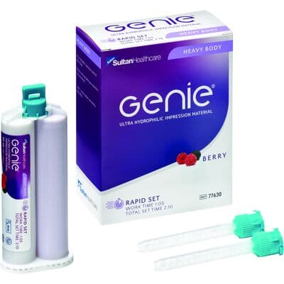 Genie® VPS Impression Material Heavy Body Rapid Set, Berry Flavor, 2 x 50 mL Cartridges with Mixing Tips thumbnail 5
