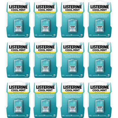 Listerine Pocketpaks Breath Strips, Cool Mint, 24 Strips per PocketPak, 12 PocketPaks per Package - Listerine Pocketpaks Breath Strips – 24 Strip PocketPak, Cool Mint, 12/Pkg - Listerine® Pocketpaks® Breath Strips – 24 Strip PocketPak, Cool Mint, 12/Pkg - Image 1