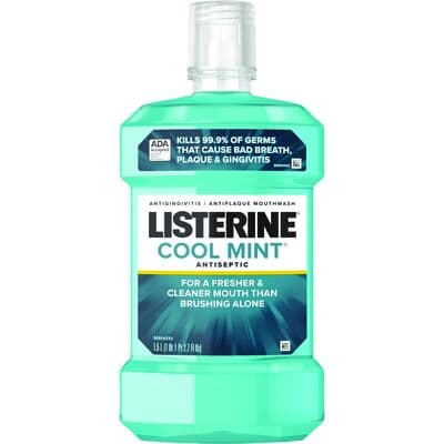 Listerine Antiseptic Mouthwash, Cool Mint, 1.5 L Bottle, 6/Case thumbnail 4