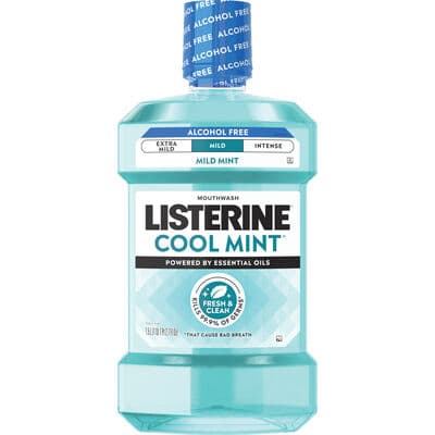 Listerine Zero Alcohol-Free Mouthwash, Clean Mint, 1.5 L Bottle, 6/Case thumbnail 3