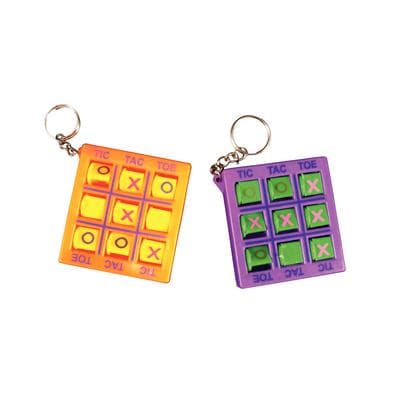 Tic Tac Toe Keychains, Assorted Colors, 2" Size, 12/Pkg - Tic Tac Toe Keychains, Assorted Colors, 2, 12/Pkg - Keychains - Image 1