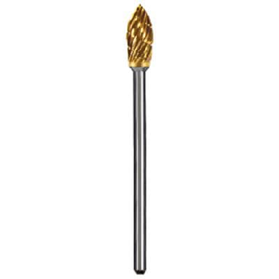 Dedeco Goldies Carbide Bur 51-A, Regular Cut, Titanium Nitride Coated, 3/32" (2.35mm) Shank, 1/Pk thumbnail 6