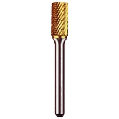 Dedeco Goldies® Carbide Lathe Bur, E-3/8, 3/8" (9.5mm) Diameter, Titanium Nitride Coated, 1/Pkg thumbnail 4