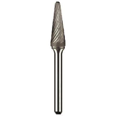 Dedeco Carbide Lathe Bur, Flame Shape, B-3/8, 3/8" Diameter, 1/4" Shank, 1 Each thumbnail 3