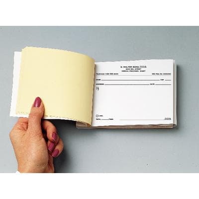 Multi-Part Standard Prescription Blanks with Wraparound Cover, Personalized, 5-1/2" x 4" (detached size), 2-Part Carbonless (White/Yellow), 50 Sets/Book, 20 Books/Pkg - Multi-Part Standard Prescription Blanks with Wraparound Cover, Personalized, 5-1/2" x 4" (detached size), 50 Sets/Book; 20 Books/Pkg - 2-Part - Image 1
