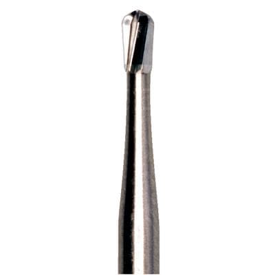 Patterson® Carbide Bur, FG Standard, Pear Shape #329, 0.6 mm Diameter, 1.7 mm Length, 10/Pkg, PCHM0329FG - Patterson® Carbide Burs – FG Standard, Pear - # 329, 0.6 mm Diameter, 1.7 mm Length, 10/Pkg - Image 1