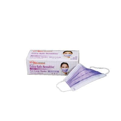 Extra-Safe Sensitive Earloop Mask, Purple, ASTM Level 3, 50/Box, 5430E-PP thumbnail 7