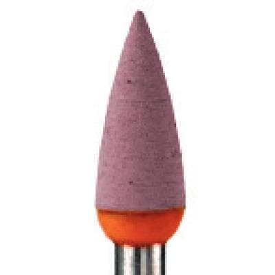 Meisinger Porcelain Polisher, Flame, Fine, Red/Orange, RA, 4.0 mm, 2/Pk, 9743F-040-RA-R/O thumbnail 9