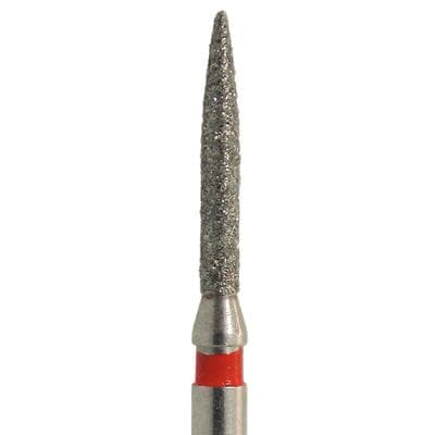 Meisinger 862F-012-FG Fine Diamond Bur, Flame Shape, Friction Grip, 1.2 mm Head Diameter, 8.0 mm Head Length, Red Ring, 5/Pkg thumbnail 8
