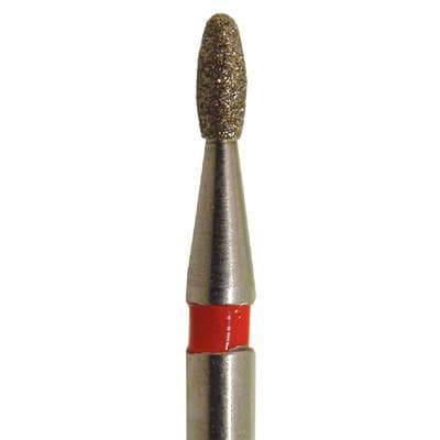 Meisinger 833F-012-FG Fine Diamond Bur, Egg/Football Shape, 1.2 mm Head Diameter, Friction Grip, Multi-Use, Red Ring, 5/Pack thumbnail 8