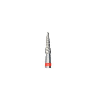 Meisinger Tungsten Carbide Lab Bur, HP, X-Cut Fine, Round End Taper, Red Ring, HM 138FX-023, 2.3 mm Diameter, 8.0 mm Head Length thumbnail 4