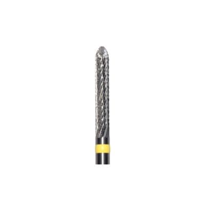 Meisinger Tungsten Carbide Cutter, X-Cut Extra Fine, Yellow Ring, Torpedo Bevel, HP, 2.3mm Diameter, 14.0mm Head Length, HM487EX-023 thumbnail 6