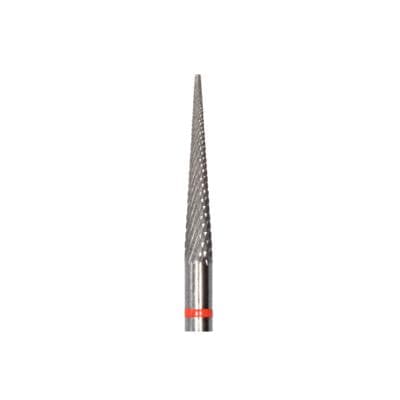 Meisinger Tungsten Carbide Cutter, HM 489FX-023, HP, Tapered Fissure, Flat End, X-Cut Fine, 2.3 mm Diameter, 15.0 mm Head Length, Red Ring, 1 Each thumbnail 6