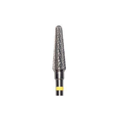 Meisinger Tungsten Carbide Lab Bur, HM79EX-040, X-Cut Extra Fine, Tapered Round End, HP, 4.0 mm Diameter, 14.2 mm Head Length, Yellow Ring, 1 Each thumbnail 6